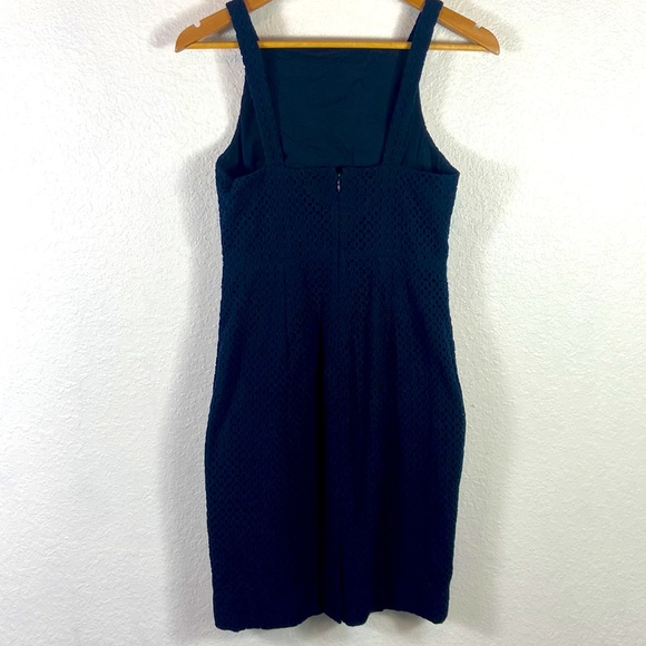 EUC J. Crew navy eyelet tank dress 2 - Picture 2 of 6